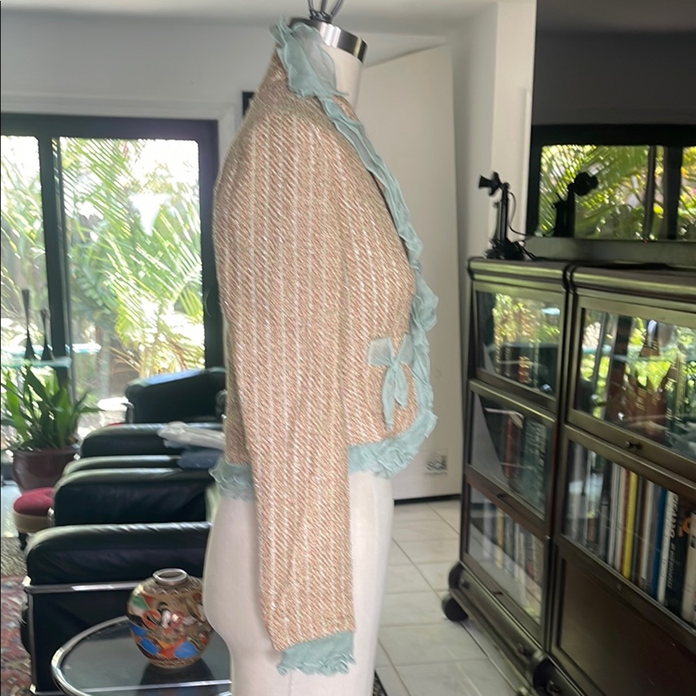 Chic Tweed Jacket with Ruffle Trim - Picture 6 of 13